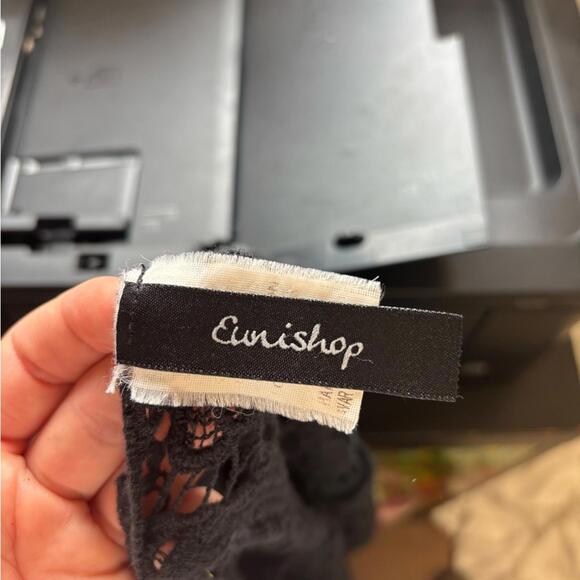 Y2K Black Crochet Boho Whimsigoth 3/4 Sleeve Women’s Top Size M - Picture 8 of 15